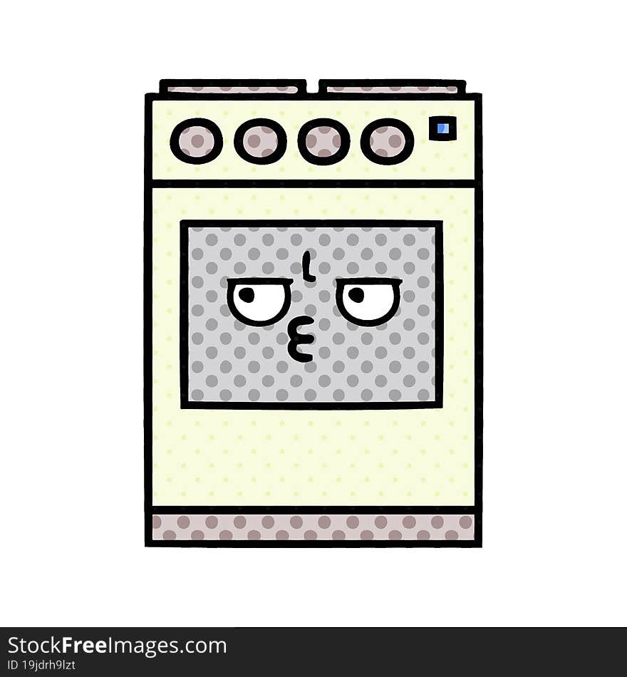 comic book style cartoon kitchen oven