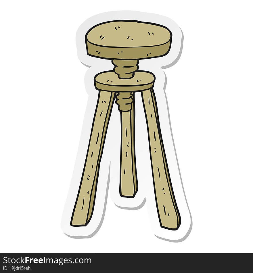 sticker of a cartoon artist stool