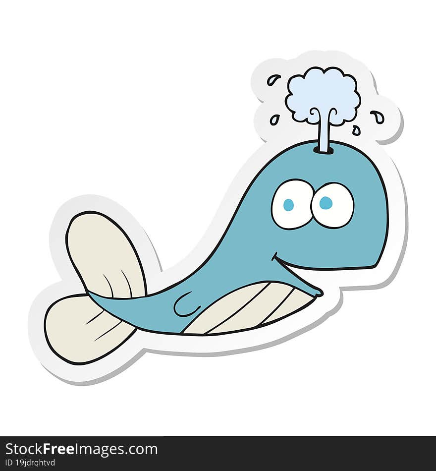 sticker of a cartoon whale