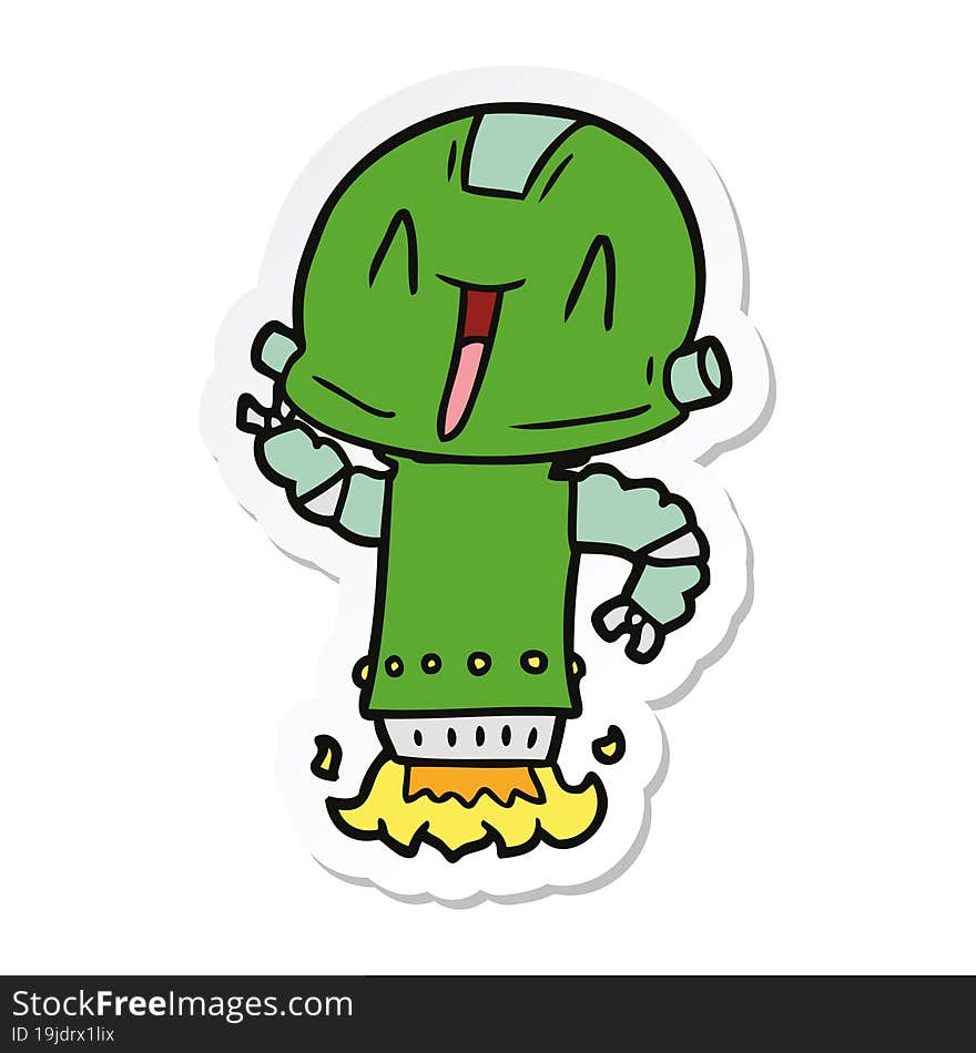 sticker of a cartoon robot