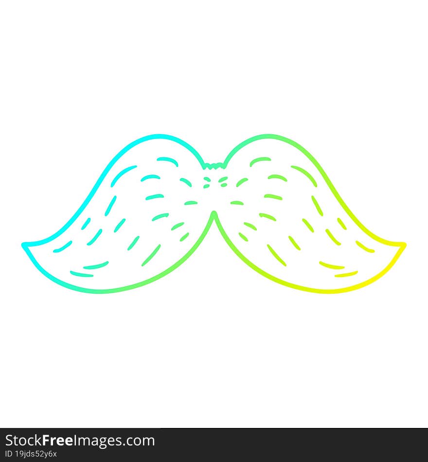 cold gradient line drawing cartoon mustache