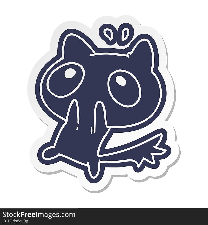 cartoon sticker kawaii of a shocked cat