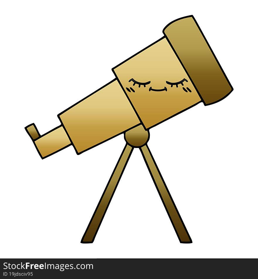 gradient shaded cartoon telescope