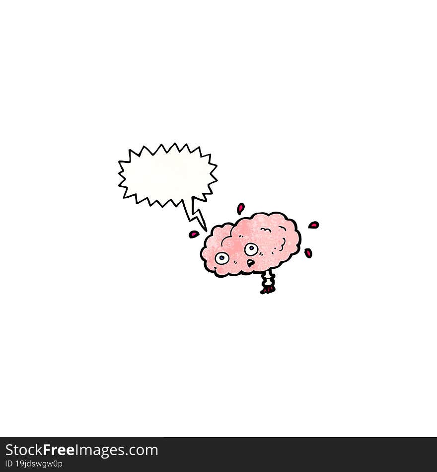 cartoon brain with speech bubble