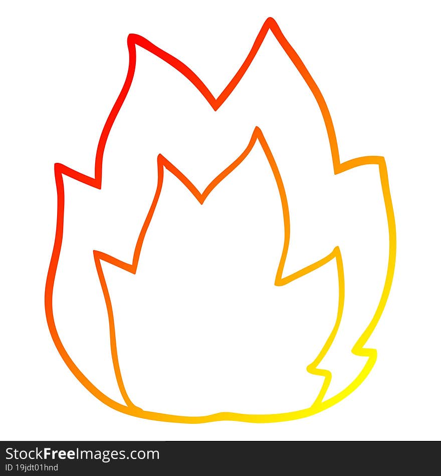 Warm Gradient Line Drawing Cartoon Fire Explosion