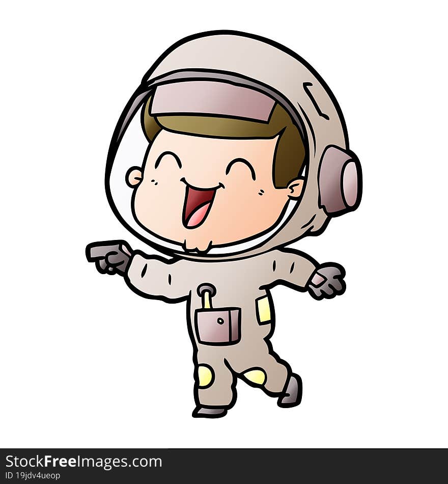 happy cartoon astronaut. happy cartoon astronaut