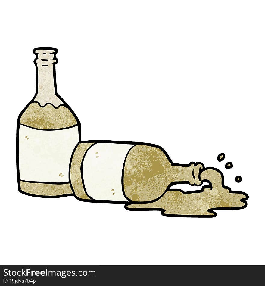 cartoon beer bottles with spilled beer. cartoon beer bottles with spilled beer