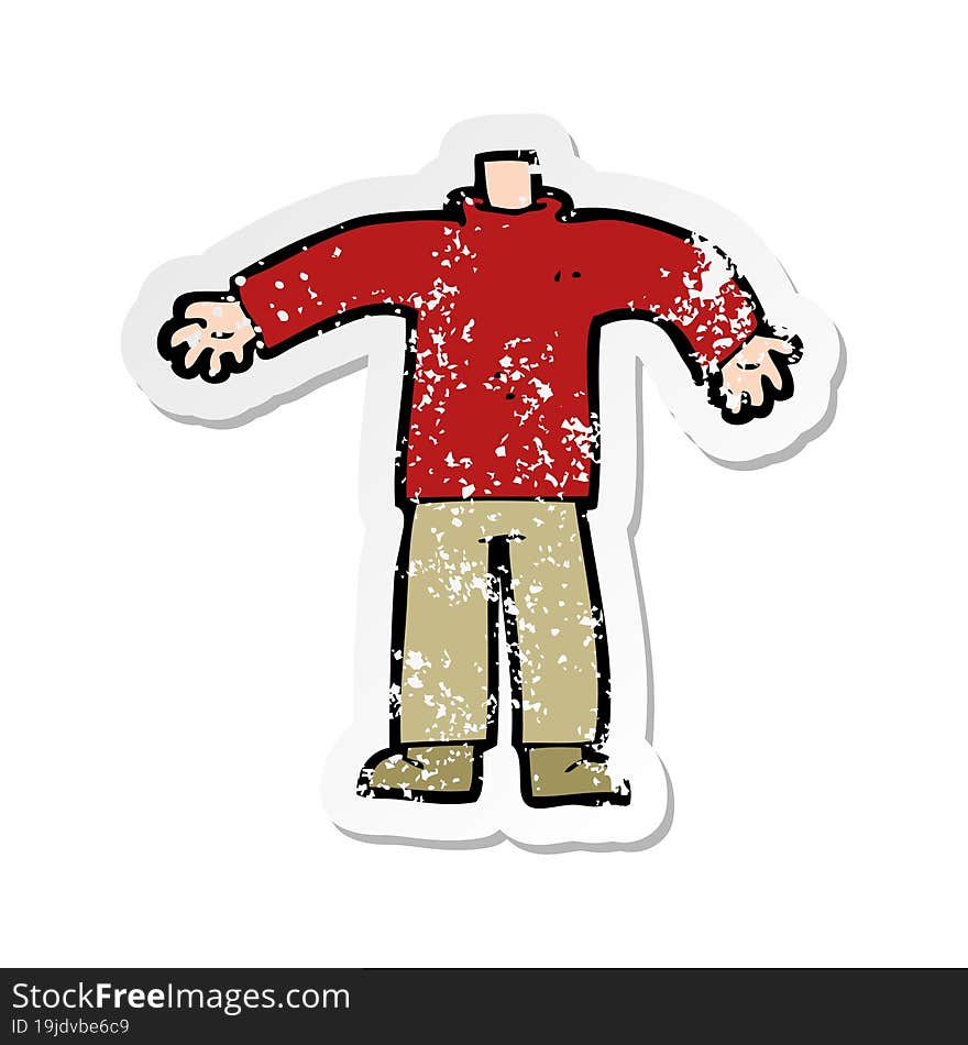 retro distressed sticker of a cartoon male body