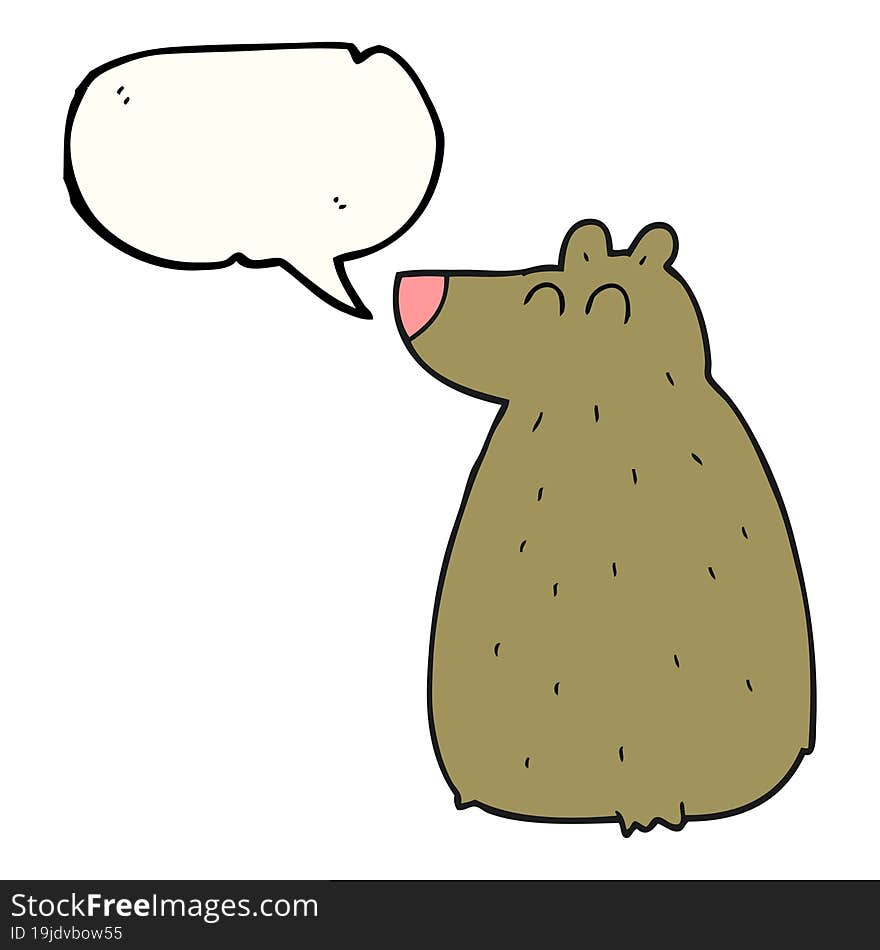 Speech Bubble Cartoon Bear