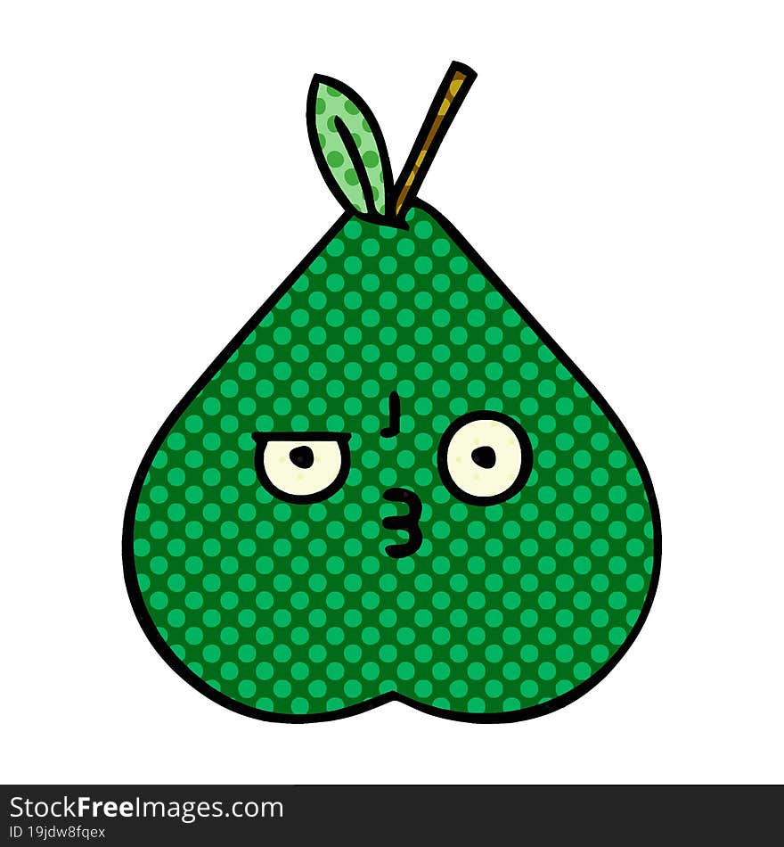 comic book style cartoon pear