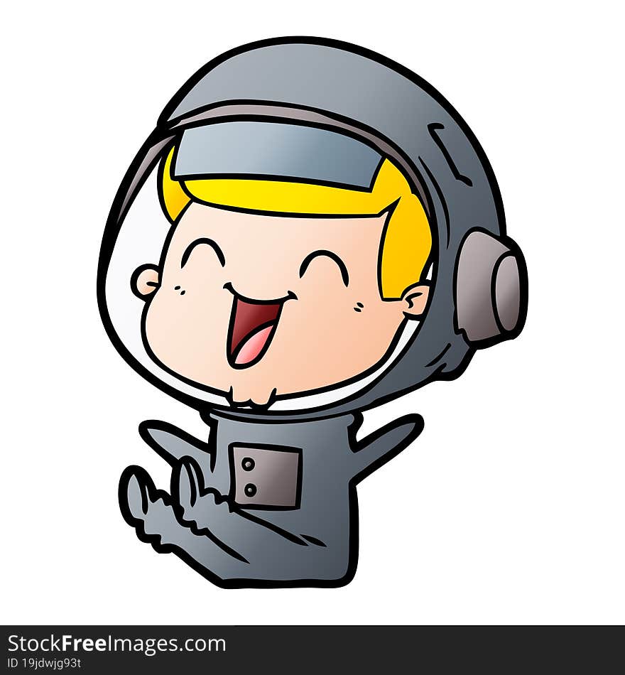 happy cartoon astronaut. happy cartoon astronaut