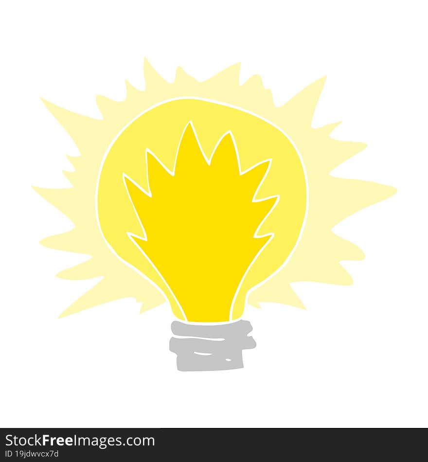 flat color illustration of light bulb. flat color illustration of light bulb