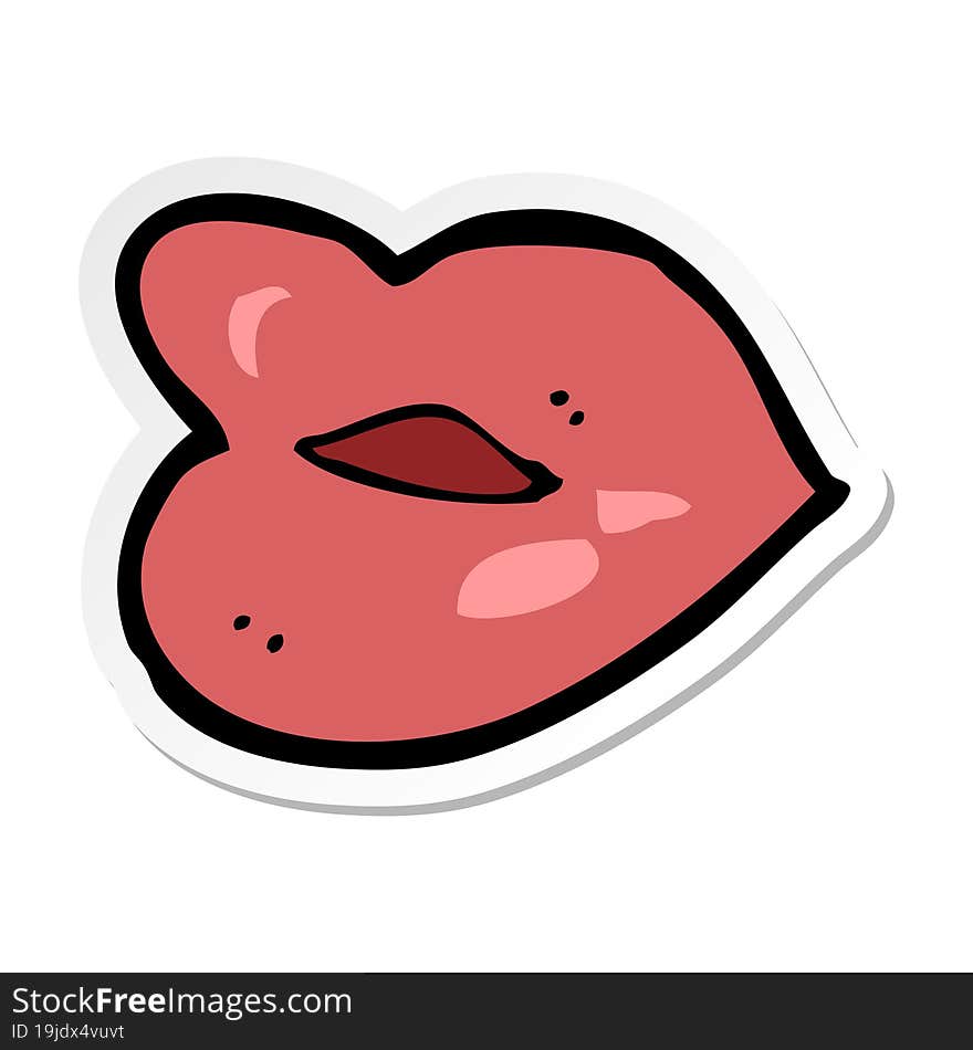 Sticker Of A Cartoon Lips