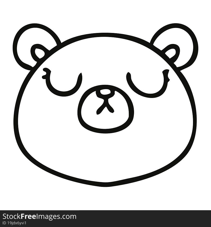 quirky line drawing cartoon bear