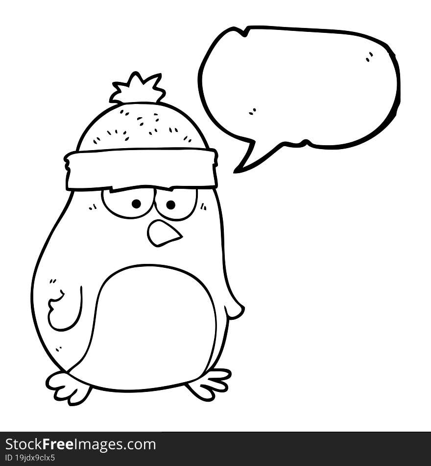 speech bubble cartoon penguin