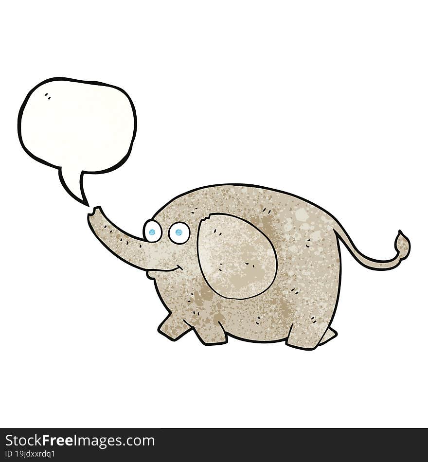 speech bubble textured cartoon elephant