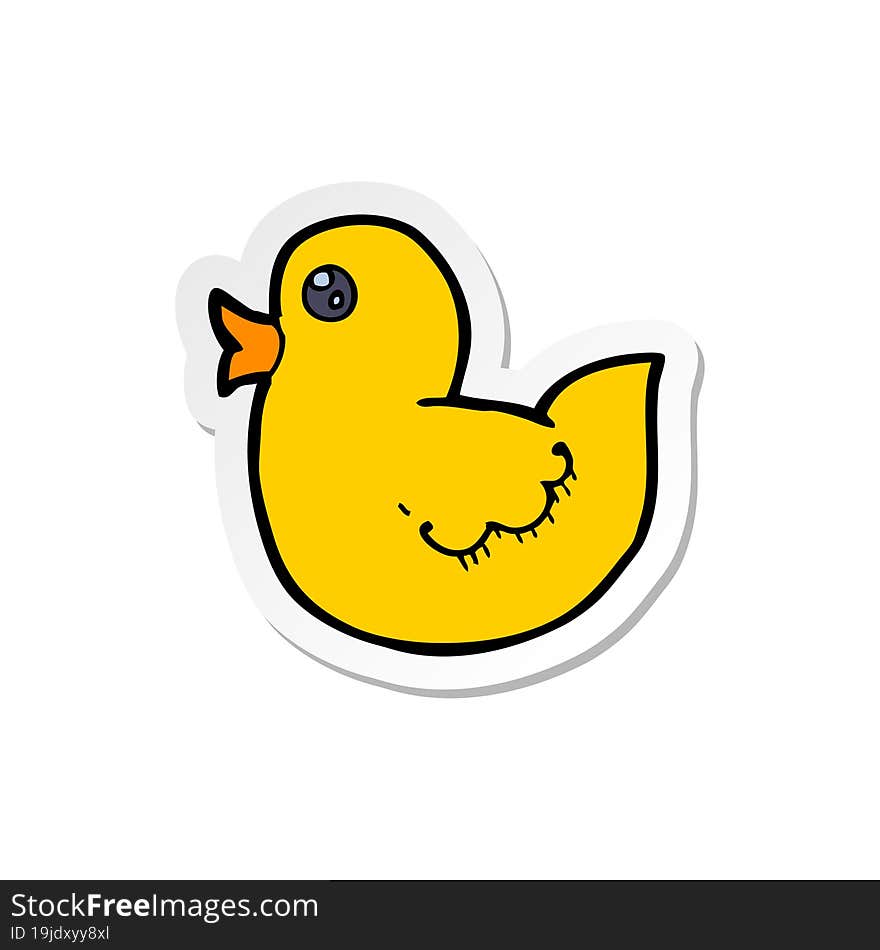 Sticker Of A Cartoon Rubber Duck