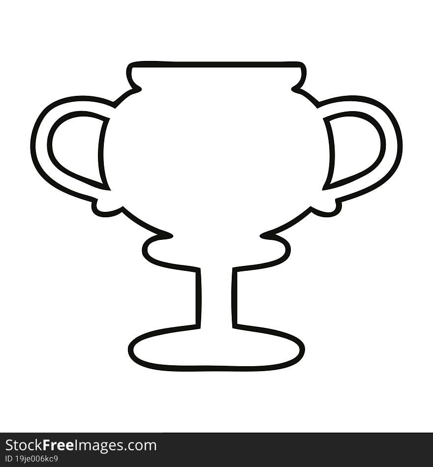 line drawing cartoon gold trophy