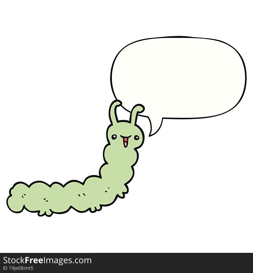 cartoon caterpillar and speech bubble