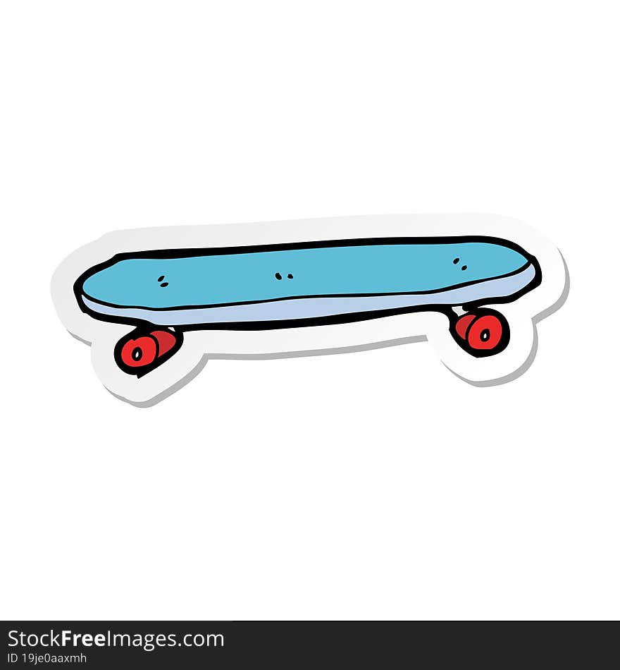 sticker of a cartoon skateboard