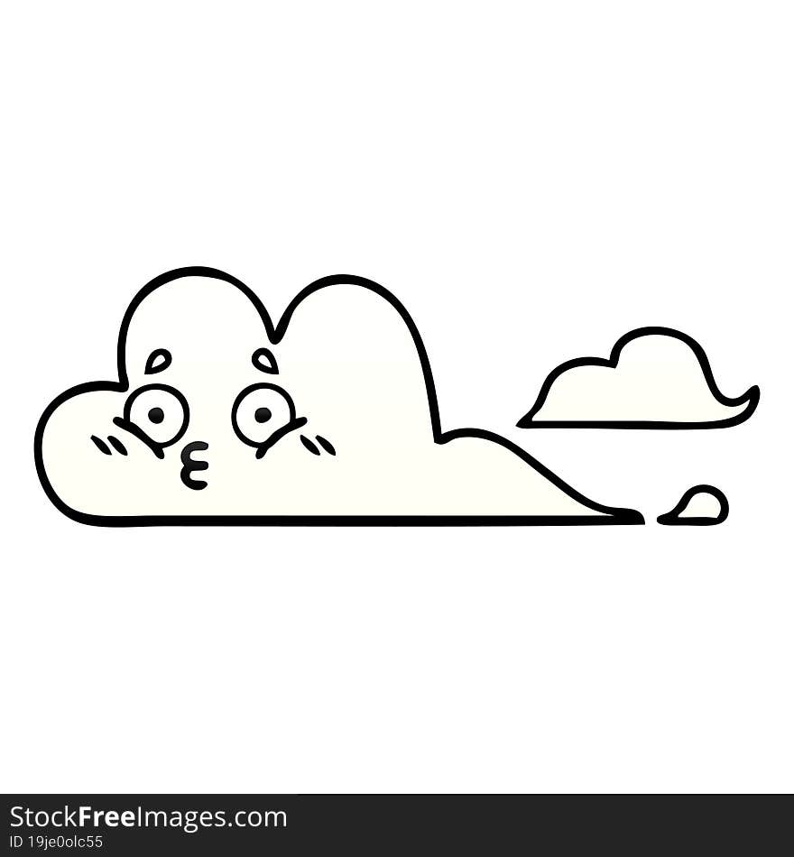 gradient shaded cartoon white cloud