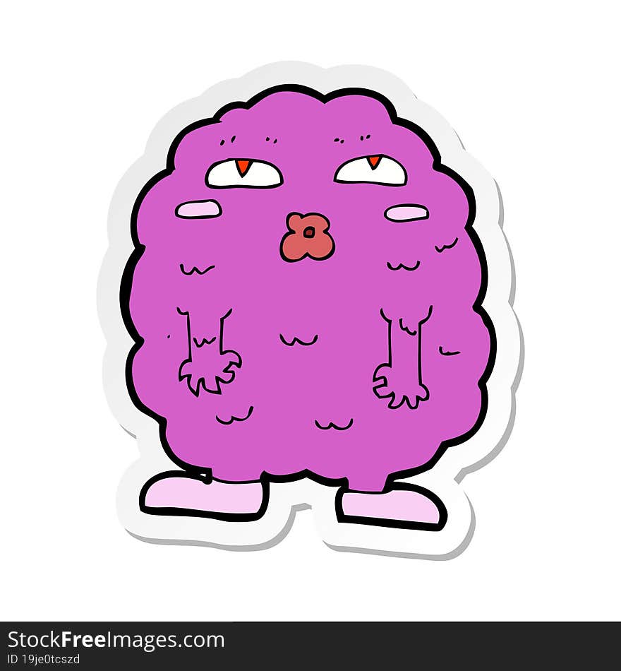 sticker of a funny cartoon monster