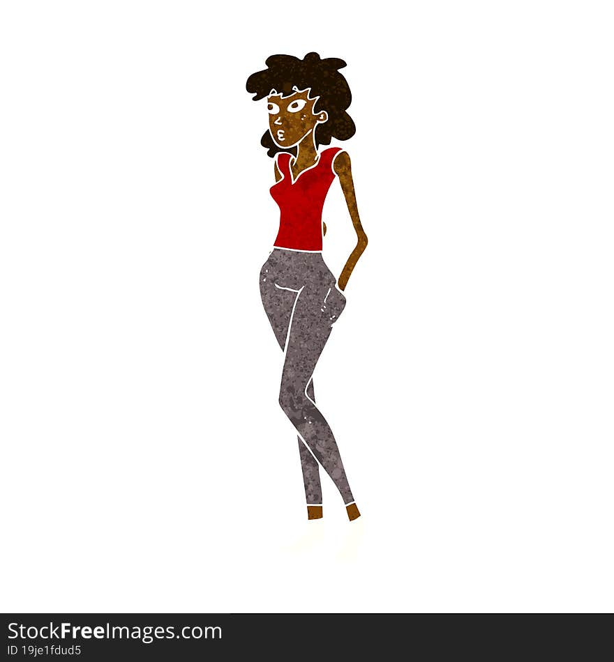 cartoon pretty woman