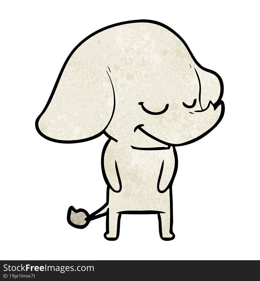 cartoon smiling elephant. cartoon smiling elephant