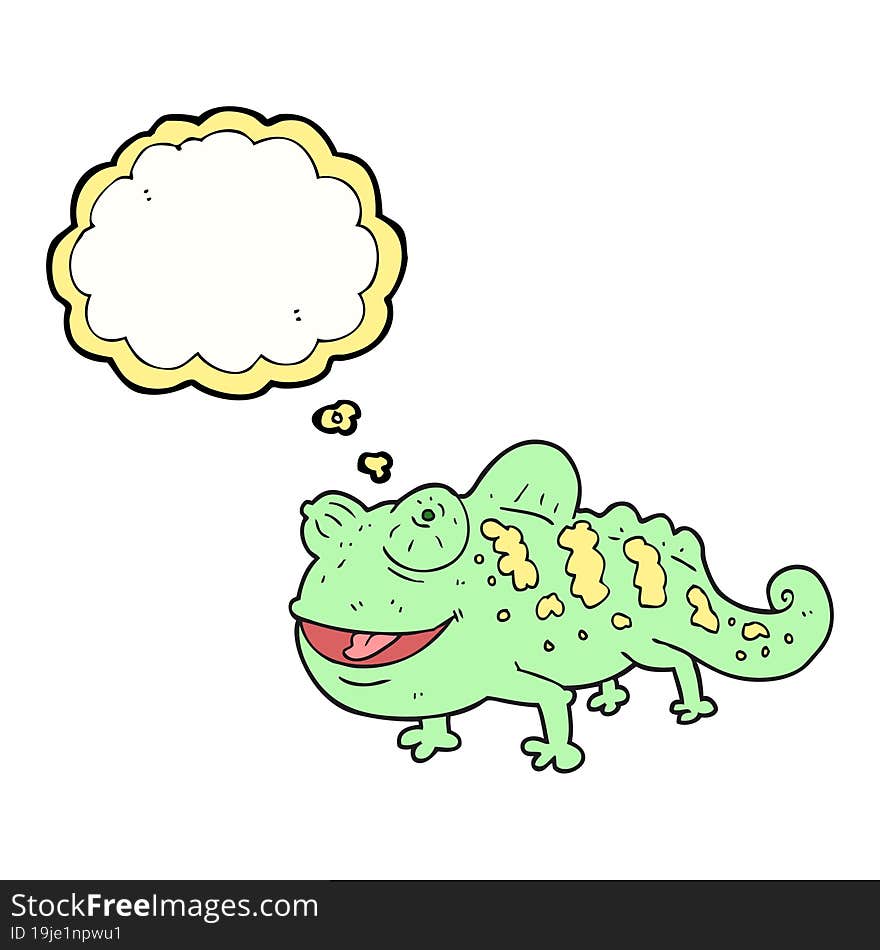 thought bubble cartoon chameleon