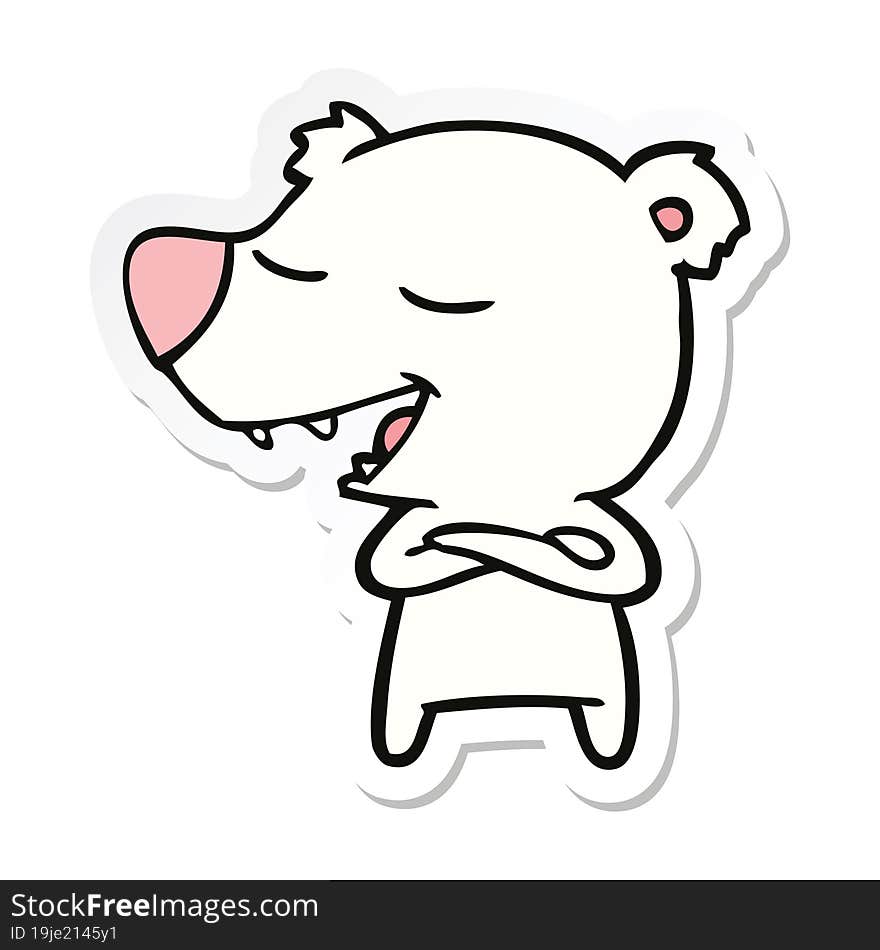 sticker of a cartoon polar bear