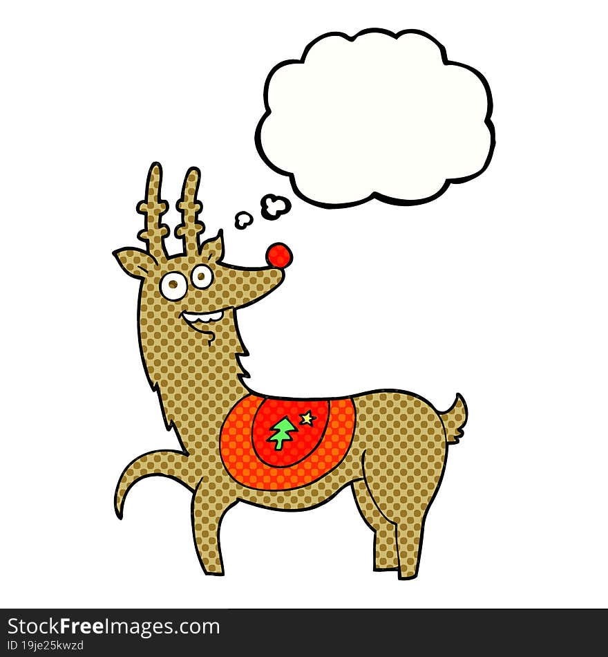 thought bubble cartoon christmas reindeer