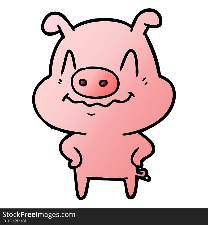 nervous cartoon pig. nervous cartoon pig