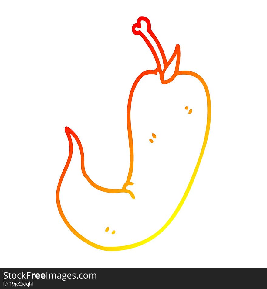 warm gradient line drawing cartoon chilli pepper