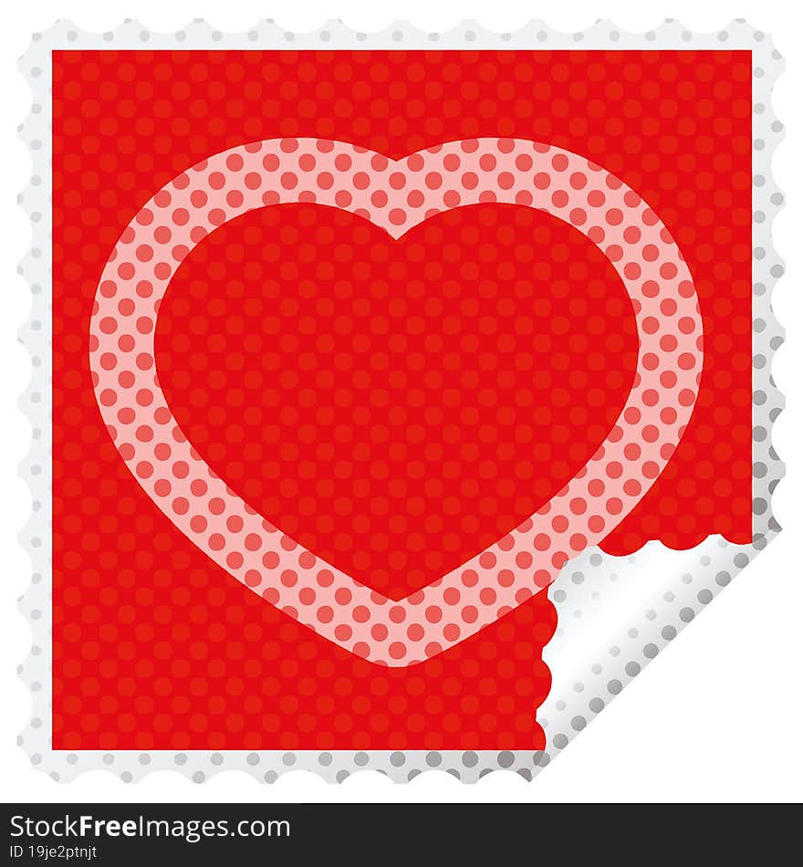 heart graphic vector square peeling sticker. heart graphic vector square peeling sticker