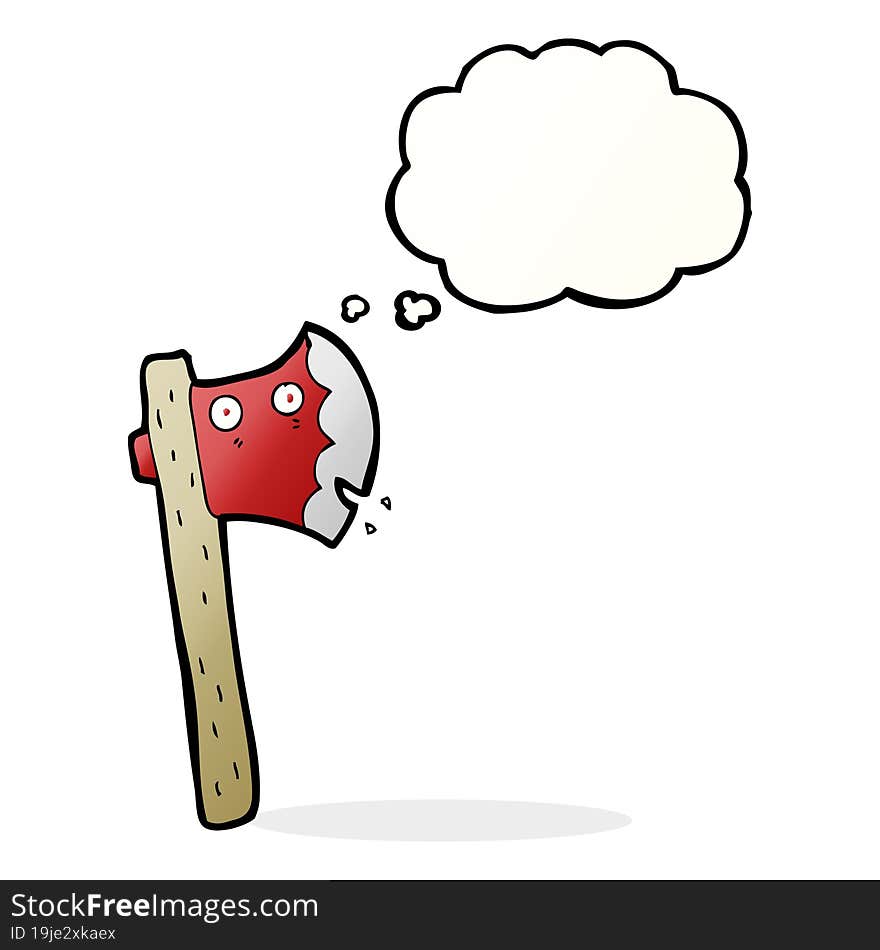 Cartoon Axe With Thought Bubble