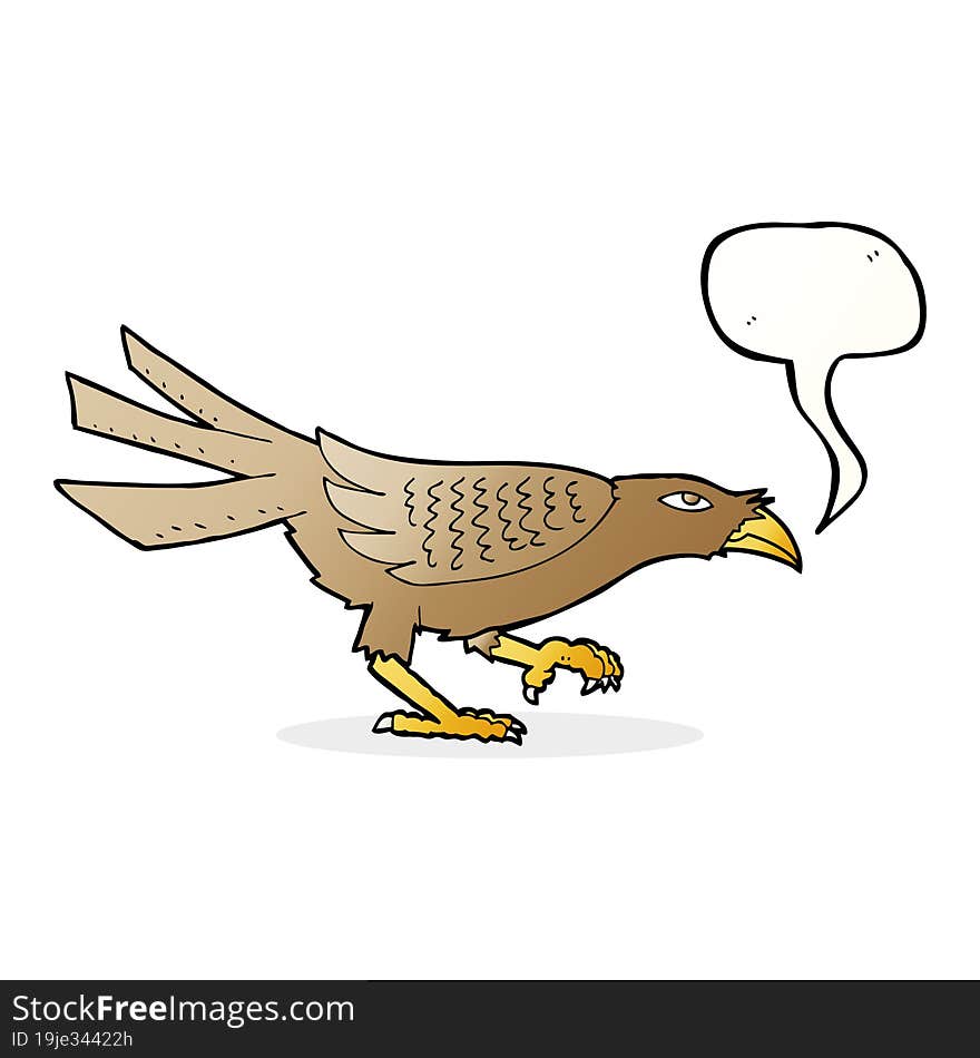 cartoon bird with speech bubble