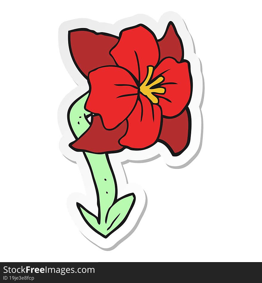 sticker of a cartoon flower