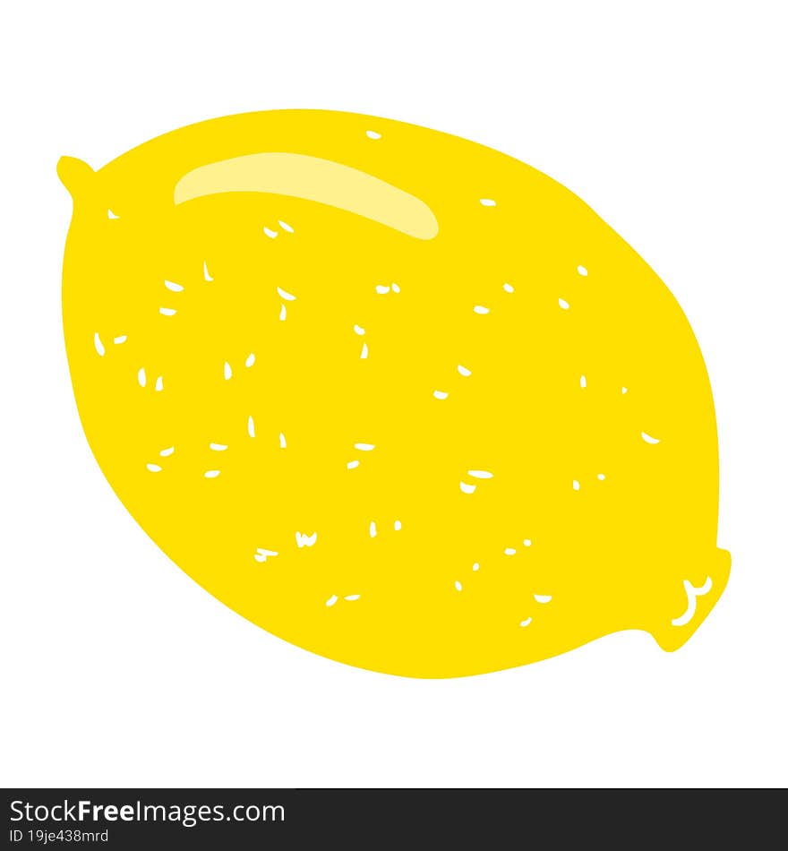 Flat Color Illustration Of A Cartoon Lemon