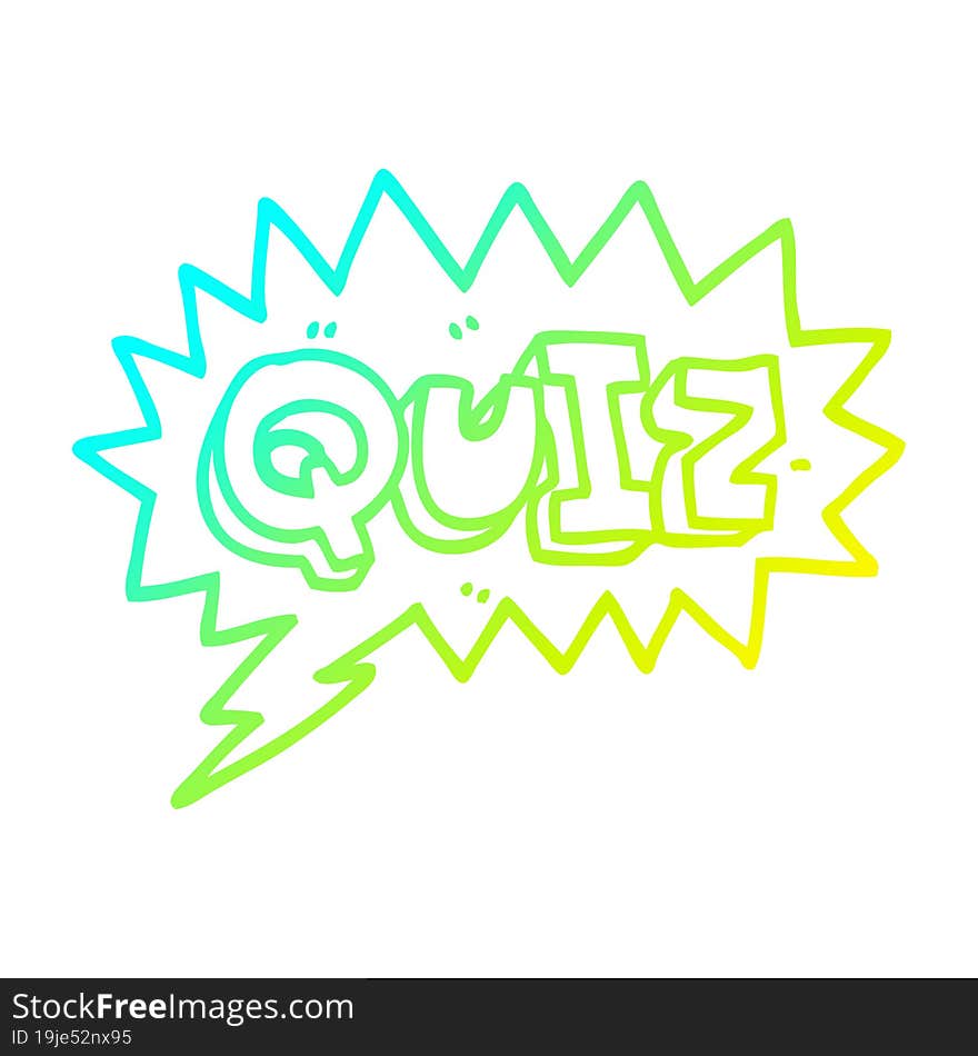 cold gradient line drawing cartoon font quiz