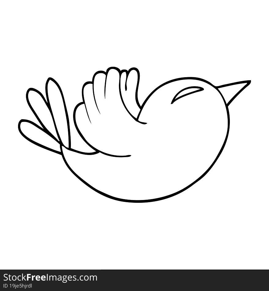 Line Drawing Cartoon Bluebird