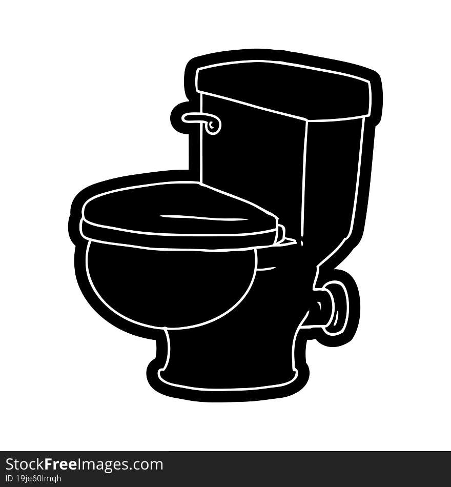 cartoon icon drawing of a bathroom toilet