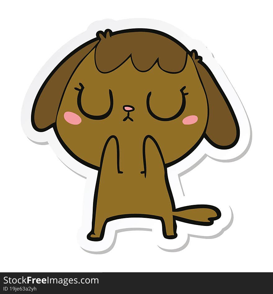 sticker of a cute cartoon dog