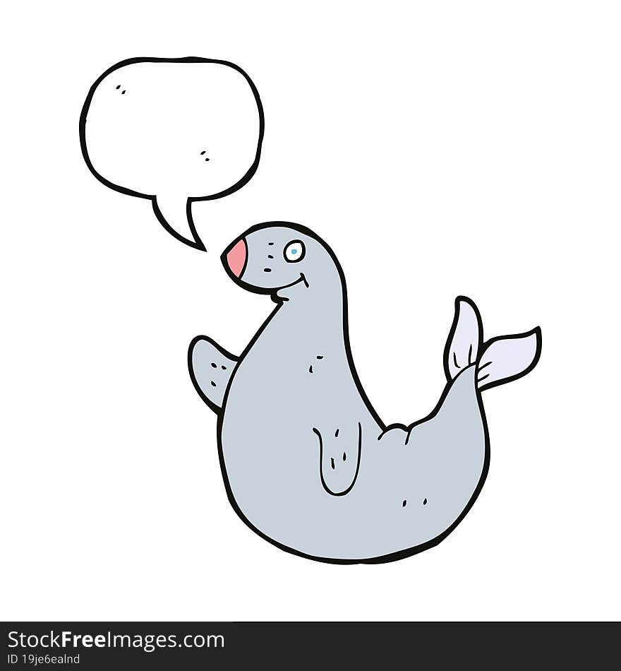 cartoon seal with speech bubble