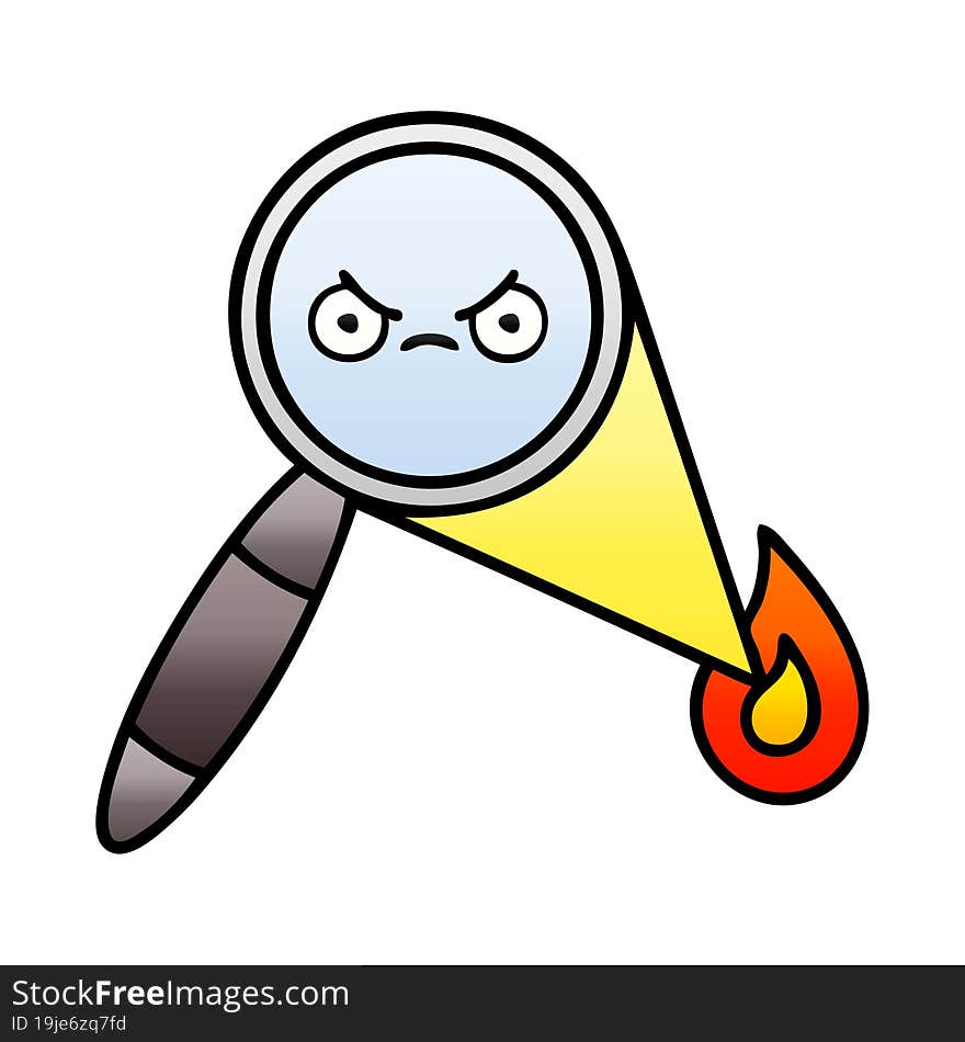 Gradient Shaded Cartoon Magnifying Glass