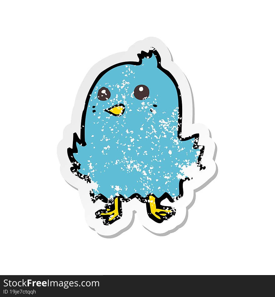 retro distressed sticker of a cartoon bird