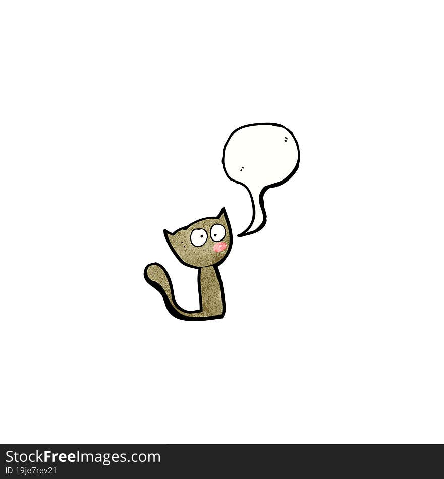 Cartoon Cat With Speech Bubble