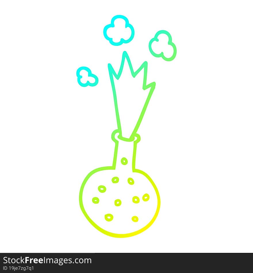 cold gradient line drawing cartoon chemical reaction