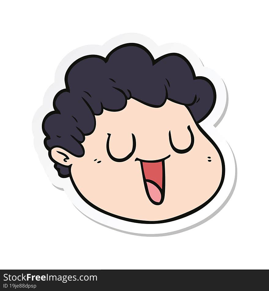 sticker of a cartoon male face