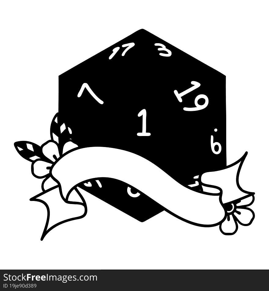 natural one d20 dice roll illustration