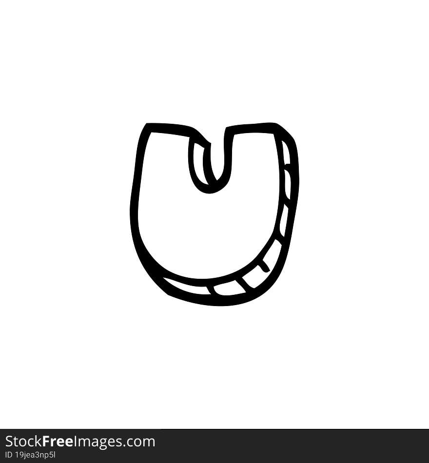 line drawing cartoon letter u